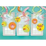 Fisher Price Animals of the Rain Forest Hanging Swirl Decorations (12pc)
