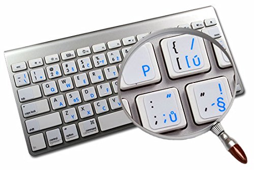 MAC CZECH - ENGLISH NON-TRANSPARENT DECALS FOR KEYBOARD BLACK OR WHITE BACKGROUND FOR DESKTOP, LAPTOP AND NOTEBOOK (CG) (White Background)