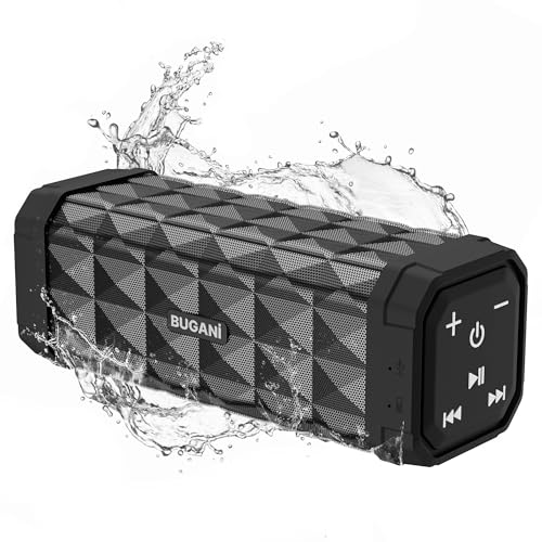 BUGANI Portable Bluetooth Speaker 5.4 Bluetooth Speaker 30H Autonomy | 24W Bluetooth Speakers, IPX5 Waterproof Bluetooth Speaker, TWS Pairing, USB, AUX, Party/Travel/Outdoor