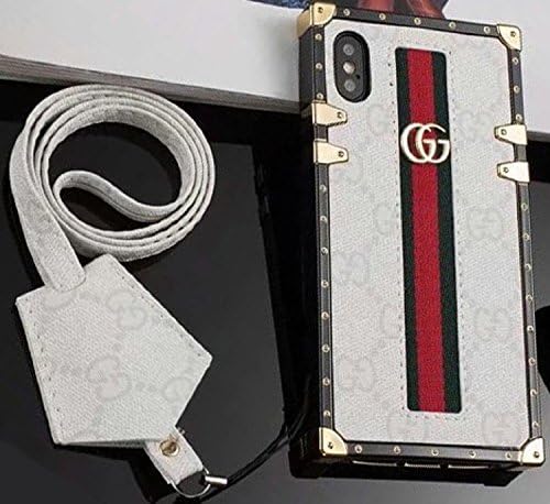 New Elegant Luxury Classic Style PU Leather Cover Cases For Apple Iphone 6/6S/Plus 7/8/Plus Iphone X(Trunk Bag White)