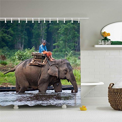 Elephant Shower Curtain Fabric Polyester 100%- SIZE 72X72 Inch
