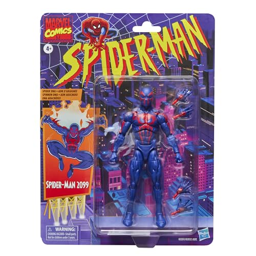 Marvel Legends Series Spider-Man 2099 Retro Cardback Comics Action Figure, Red and Black