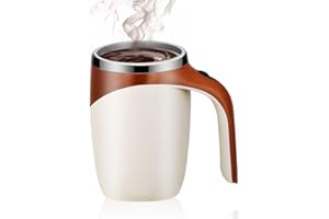 WUSAIRX Self Stirring Coffee Mug, Upgraded Automatic Magnetic Stirring Coffee Mug, Spill Proof Leak Proof Coffee Travel Mug, Rechargeable High Speed Rotatable Mixing Cup for Office Home (brown)