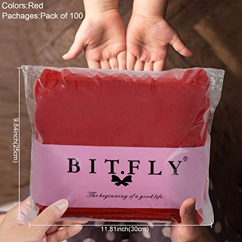 image for BIT.FLY Organza Chair Sashes for Wedding Party - Red Chair Cover Sashe