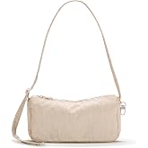 Small Nylon Loaf Bag for Women Bowler Bag Trendy Shoulder Purse with Charm Loop