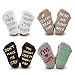 CozyWay Baby Socks Unique Baby Shower Gifts Newborn Present 4 Pairs Anti-skid Quote Funny Socks 0-12 Months