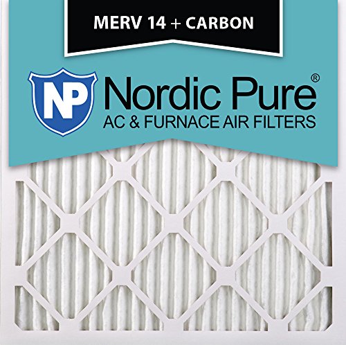 Nordic Pure 20x20x1M14+C-2 MERV 14 Plus Carbon AC Furnace Filter 20x20x1 Merv 14 Plus Carbon AC Furnace Filters Qty 2