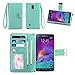 IZENGATE Samsung Galaxy Note 4 Wallet Case - Executive Premium PU Leather Flip Cover Folio with Stand (Mint)
