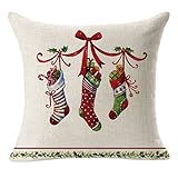 Nation Pillow Case Clearance ♥ Christmas Linen Square Throw Flax Decorative Cushion Pillow Cover (D)