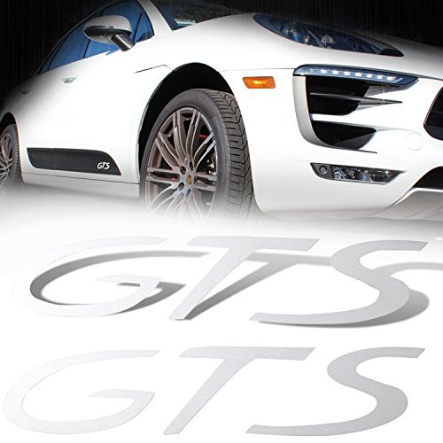 (Pack of 2) Sideblade Side Body Decal Reflective Vinyl Sticker for Porsche GTS Logo White