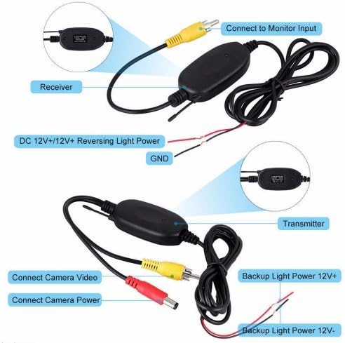OBEST RCA 2.4G Wireless Video Receiver, Rear View Camera and Parking Aid Monitor Wireless Transmitter and Receiver - Image 4