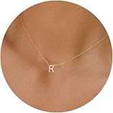 KICKGY Initial Necklaces for Women, Dainty Gold Letter Necklace 14k Gold Plated Personalized CZ Initial Necklace Monogram Name Choker Necklace for Women Trendy Gold Jewelry for Women Gifts
