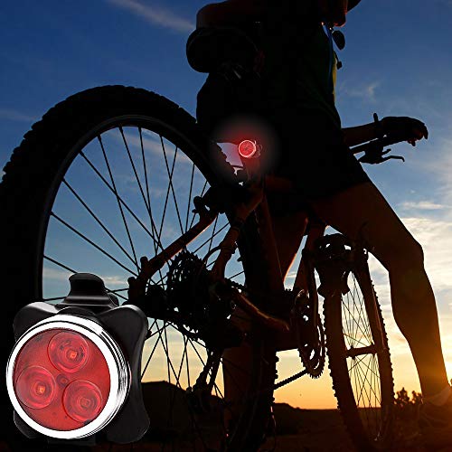 Fokine Bicycle Light Built-in Battery Rechargeable USB LED Bike Light Flashlight with Mount Bicycle Accessories (red&White)