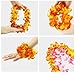 Buluri 24pcs Hawaiian Flower Lei, Hawaiian Luau Leis Necklaces, Hawaiian Leis Luau Party Supplies, Hawaii Wreaths Headband Bracelets Tropical Summer/Tiki/Pool Flower Party Decorations Favors Supplies