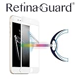 RetinaGuard Anti-blue Light Tempered Glass Screen protector for iPhone 7 Plus - SGS & Intertek Tested - Blocks Excessive Harmful Blue Light, Reduce Eye Fatigue and Eye Strain (White Border)