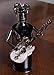Premium Guitar Player Metal Wine Bottle Holder by Clever Creations | Decorative Stainless Steel Design Fits Any Standard Wine Bottle | Wine Accessory Perfect for Kitchen Decorations