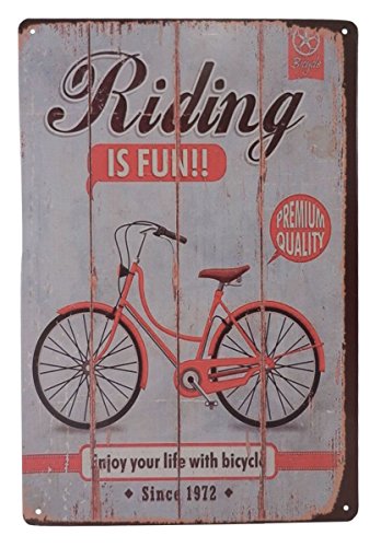 Bicycle Bike Riding Is Fun Ride Tin Sign Bar Pub Garage Home Art Wall Decor Poster Retro - Thumbnail 3