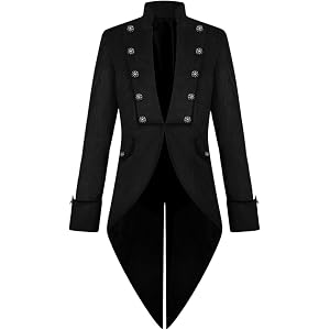 Lmdudan Men's Medieval Victorian Tailcoat Double Breasted Halloween Jacket | Gothic Vintage Outerwear, Regular Fit for Renais