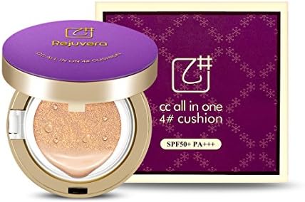 Rejuvera All In One 4# CC Cushion 0.53oz/15g (Korea Cosmetic/KFDA/Flawless&Natural/Coverage/Nourishing/Moisturizing/Whitening/Primer/Anti-Wrinkle/UV Protection/SPF50++ PA+++)