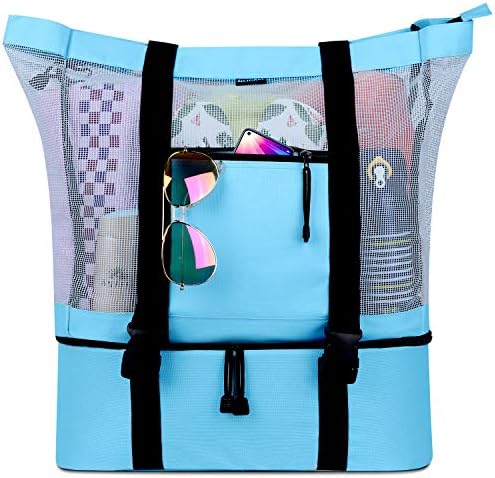 FITFORT Mesh Beach Tote Bag with Detachable Beach Cooler - MAX Capacity 34L 150lbs Ultra Durable for Women 1 FITFORT Mesh Beach Tote Bag with Detachable Beach Cooler - MAX Capacity 34L 150lbs Ultra Durable for Women
