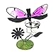 Bejeweled Display Beautiful Dragonfly w/Stain Glass Candle Holder & Home Decor w/Gift Box