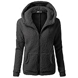 F_topbu Women Coats Winter, Womens Long Sleeve Warm Collar Hooded Coat Jackets Denim Trench Parka Outwear Hoodies