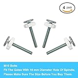 Sungrace M10 Pressure Mounted Baby Gates Threaded Spindle Rods Accessory Screw Mounted Bolts Kit (4 Pack, 10 mm)