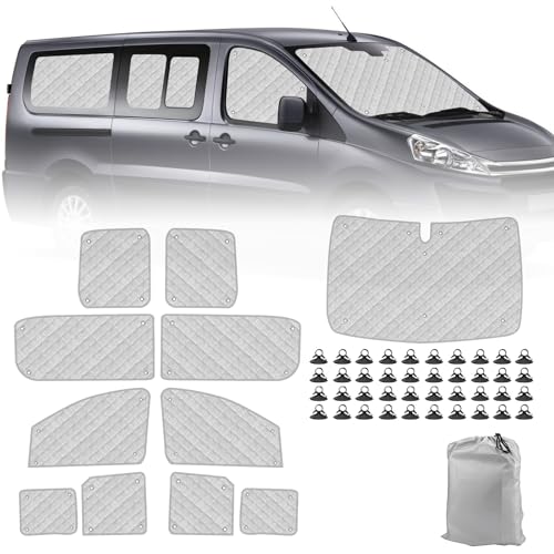 Opaltool 11 x Car Interior Sun Visor Suitable for Citroen Dispatch 2006-2016, LWB Folding Thermal Blinds Kit for Privacy and Thermal Regulation in Camper Vans