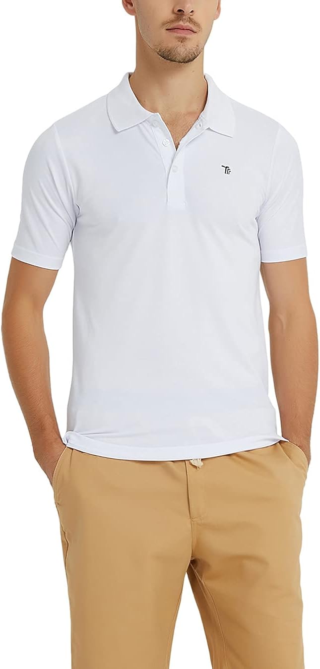 MoFiz Men’s Short Sleeve Golf Polo Shirt Quick Dry Sport Shirt Collared Athletic T-Shirt: Clothing
