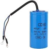 CD60 Motor Capacitor Round Motor Start Capacitor for Motor Air Compressor, 250V AC 400uF 50/60Hz