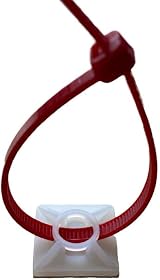 Gocableties 100 White Cable Tie Bases 19mm x 19mm Adhesive Fixing Mounts Nylon view 3