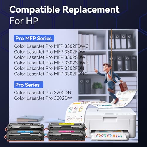219X (avec Puce) Compatible avec 219A 219X Toner pour HP Color LaserJet Pro MFP 3302FDWG 3302FDW 3302SDW 3302SDWG 3302SDWG 3302FDN 3302FDNG 3202DN 3202DW pour W2190X W2191X W2192X W2193X