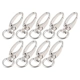 TOOGOO(R) Silver Tone D Swivel Trigger Hooks Key Ring Lobster Clasps 9 Pcs