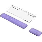MOSISO Computer Keyboard Stand&Wrist Rest Support for Keyboard &Mouse Set,Ergonomic Wrist Rest Support Set, Memory Foam Pain Relief Easy Typing Wrist Pad Home/Office Non-Slip Wrist Cushion, Purple