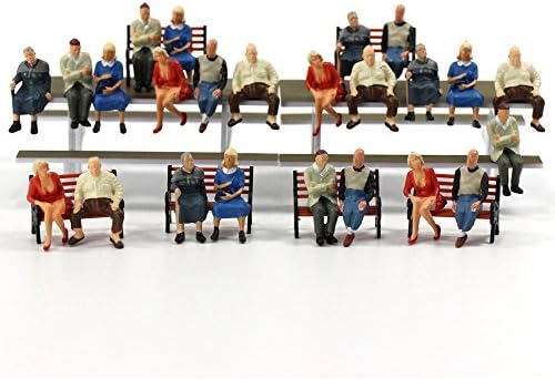 P4804 24 pcs All Seated Figures O scale 1:48 Painted People Model Railway NEW