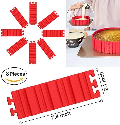 Flexible Silicone Baking Cake Mold (8 Pieces) - Magic Bake Snake DIY - Create &amp; Design Any Shaped Cake Pizza Bread With Non-Sticking Baking Tools