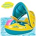Baby Pool Float - Inflatable Baby Swimming Float with Canopy for Infant Toddler