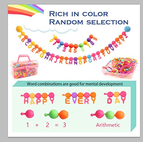 Tomons Pop Snap Beads Set - 530Pcs+ Creative DIY Toy Pop Beads Jewelry Making Kit for Rings, Bracelets, Necklaces Arts and Crafts Educational Beads for Girls, Toddlers, Kid
