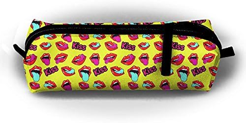 Kiss Smile Lips Teeth Unisex Pen Bag Zipper Cosmetic Bags Cylindrical Purse