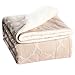 Throw Blanket Sherpa Furs Fleece Velvet Quilt Covers Women Wife Bedding Winter Girlfriends Valentine Snuggly Super Light Weight Comfort Decorative for Home Bedroom, Throws 50x60 Embossed Khaki