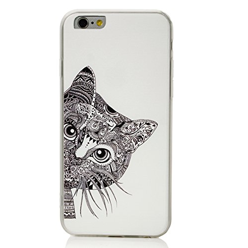 YCMCOVER iPhone 6 Plus / 6S Plus Case Heavy Duty Back cover with TPU Soft Bumper Black Cat