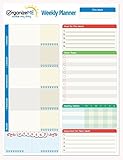 OrganizeME Weekly Planner Pad | Week Calendar Organizer For Daily Chores & To Do Lists | Easy To Tear Off Bottom | 60 Pages Daily Notebook For Meal Planning, Event Going & Healthy Habits Noting