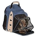 Expawlorer Mesh Dog Carrier Backpack with Double Shoulders Straps, Dark Grey