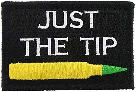 JMKT Cool Just The Tip Embroidery Velcro Patches Patch Biker Rocker for Clothing Decor 3 Pcs
