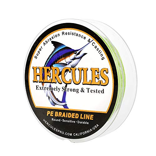 HERCULES Super Cast 100m - 2000m Yards Geflochtene Angelschnur 10lb - 300lb Test für Salzwasser Süßwasser PE Geflecht Fischdraht Superline 8 Stränge