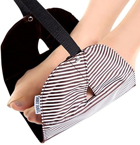 Foot Rest Airplane Portable Travel Footrest from Japan Premium Flight Carry-on Travel Accessories foot hammock (2. Premium Brown(stripe))