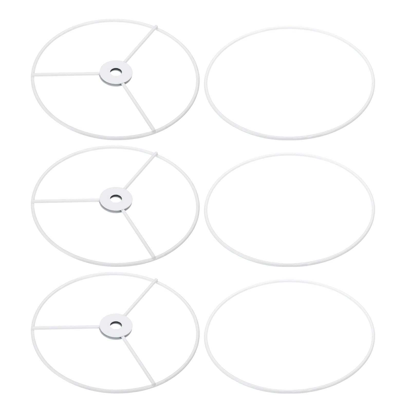PATIKIL 6 Inch E26 E27 Lamp Shade Ring Frame, 3 Pack Lampshade Holder Wire Frame DIY Drum Ring for Table Floor Lamp White