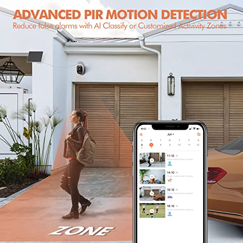 Dzees 4MP Solar Security Camera Outdoor Wireless WiFi 2.5K Color Night