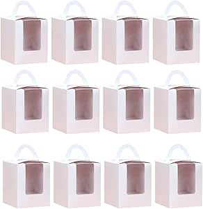 Yardwe - 60 cajas individuales para cupcakes, soporte para cupcakes