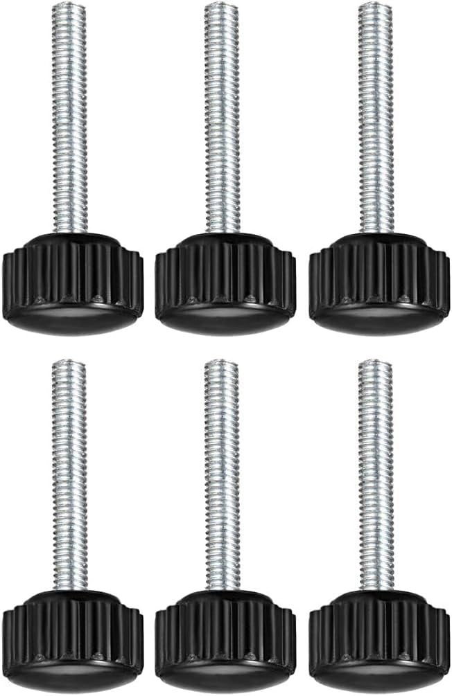Boxonly Knurled Thumb Screw for Saw Drill Press Lathe and Routing Jigs Packaging Machinery Printing Equipment Clamping Knobs Grip Threaded Hand Bolt Knobs M4 x 30mm 6pcs